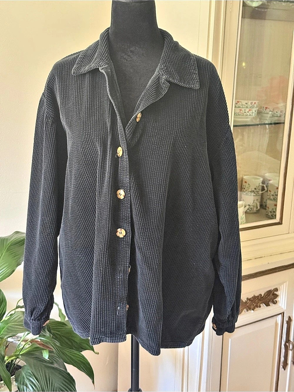Koko Black Corduroy Utility Jacket Size 2X
